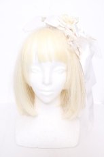 画像1: Atelier Beatrice / 薔薇リボンヘッドドレス  オフ S-26-09-25-1026-GO-AC-HR-ZS (1)