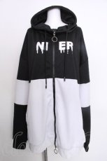 画像1: NieR Clothing / バイカラーZIPパーカー  黒ｘ白 S-26-09-25-029-PU-TO-HR-ZS (1)