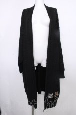 画像1: NieR Clothing / 刺 ロングニットカーディガン  黒 S-26-09-25-030-PU-TO-HR-ZS (1)