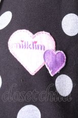 画像6: milklim / 刺繍ドットパーカー  黒 S-26-09-27-022-LO-CO-HR-ZS (6)