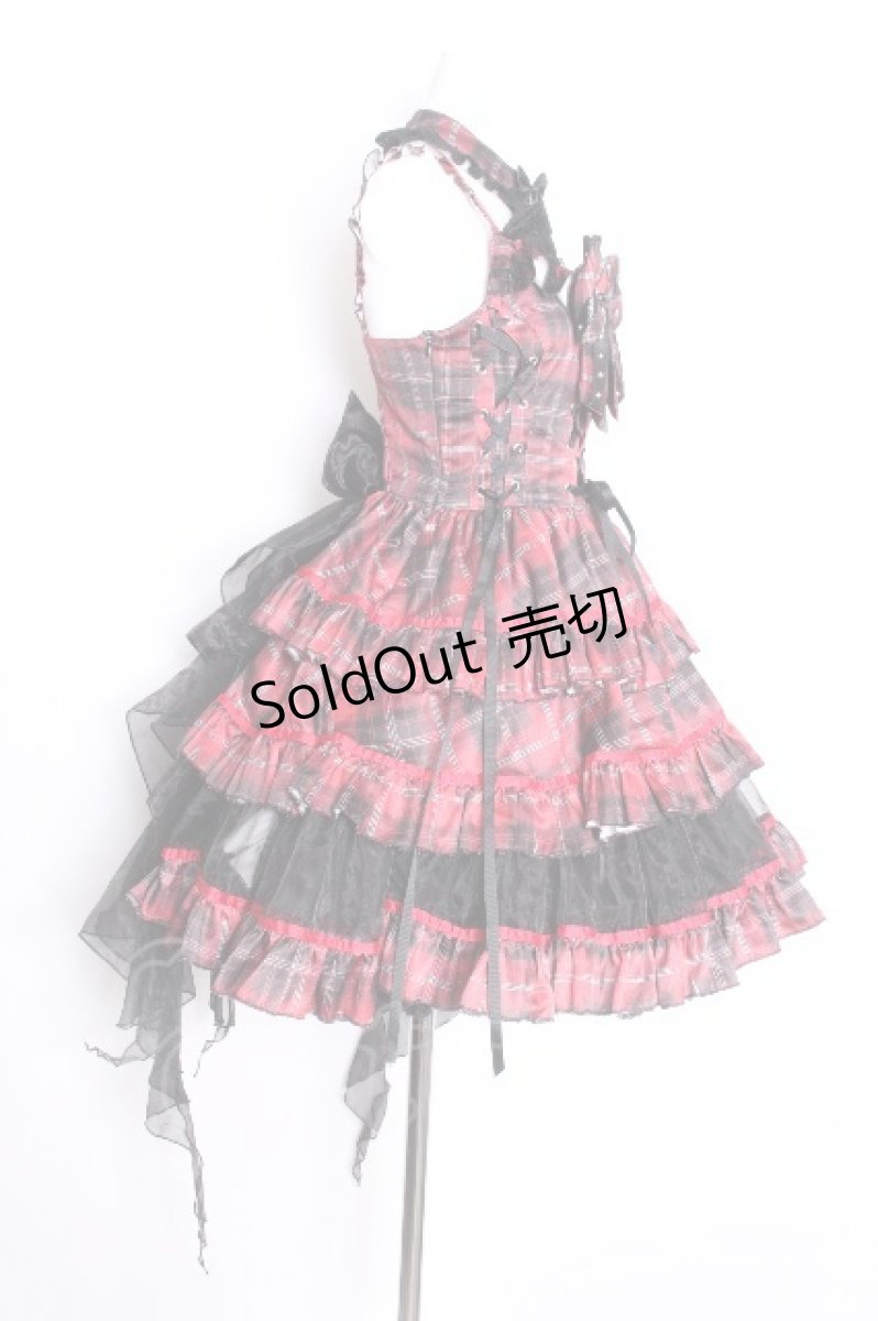 画像3: LOLITA / チェックティアードワンピース  赤ｘ黒 S-26-09-27-029-LO-OP-AS-ZS (3)