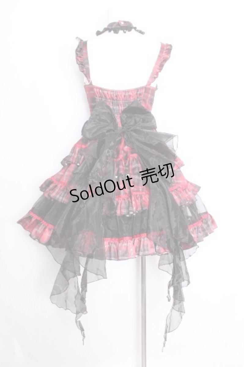 画像4: LOLITA / チェックティアードワンピース  赤ｘ黒 S-26-09-27-029-LO-OP-AS-ZS (4)