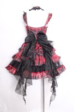 画像4: LOLITA / チェックティアードワンピース  赤ｘ黒 S-26-09-27-029-LO-OP-AS-ZS (4)
