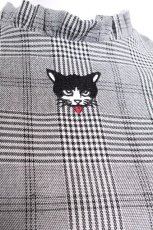 画像2: Candy Stripper / 猫刺繍チェックワンピース M グレー S-26-09-27-032-PU-OP-HR-ZS (2)