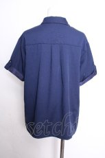 画像3: axes femme / ジャカード×プリーツブラウス  紺 S-26-09-27-004-AX-BL-HR-ZS (3)