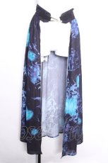 画像1: NieR Clothing / 転写巻きスカート  黒ｘ青 S-26-09-27-039-PU-SK-HR-ZS (1)
