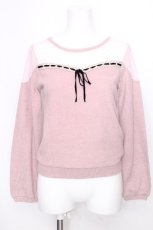 画像1: Rojita / ドットチュール切替ニットトップス  ピンク S-26-09-27-1006-LO-OP-HR-ZS (1)