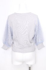 画像2: axes femme POETIQUE / 袖チュール切替ラメニットプルオーバー  グレー S-26-09-27-1001-AX-TO-HR-ZS (2)