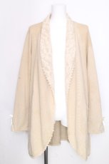 画像1: axes femme / レースデザインロングカーディガン  ベージュ S-26-09-27-1013-AX-BL-HR-ZS (1)
