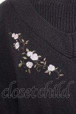 画像4: axes femme / 刺繍入りレイヤード風ニットワンピース  黒 S-26-09-27-1017-AX-OP-HR-ZS (4)