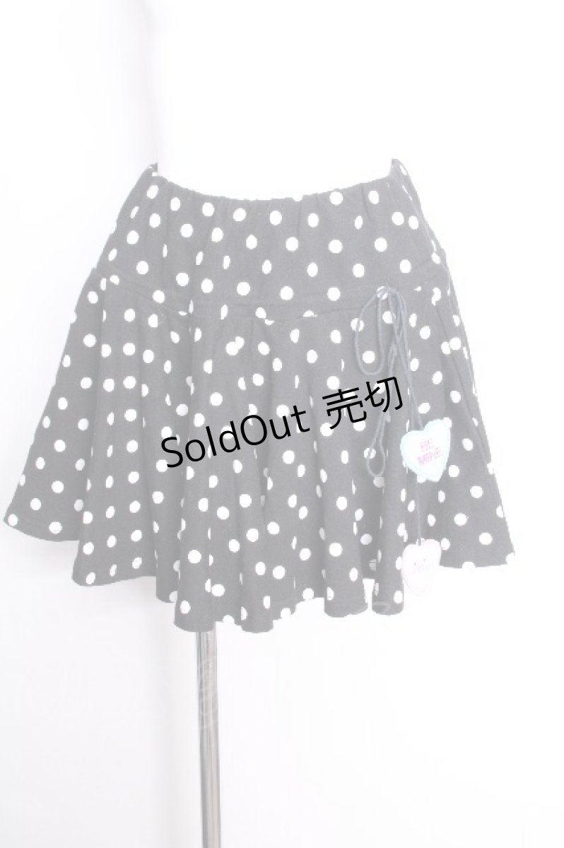 画像1: milklim / ドットスカート  黒ｘ白 S-26-09-27-040-LO-SK-HR-ZS (1)