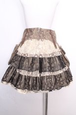 画像3: STEAM / コルセット付きプリントティアードスカート  ベージュｘ黒 S-26-09-27-043-HN-SK-HR-ZS (3)