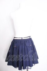 画像2: axes femme / 薔薇モチーフベルト付きキュロットパンツ  紺 S-26-09-27-053-AX-PA-AS-ZS (2)
