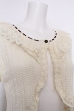 画像5: axes femme / フリル襟ニットボレロ  オフ S-26-09-27-006-AX-TO-HR-ZS (5)