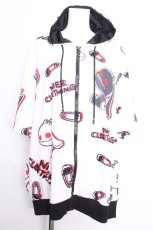 画像1: NieR Clothing / 転写ジップパーカー  白 S-26-09-27-012-PU-BL-HR-ZS (1)