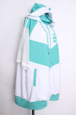画像2: LISTEN FLAVOR / 猫耳カプセル袖メッシュジャージパーカー  ミントｘ白 S-26-09-27-013-PU-TO-HR-ZS (2)