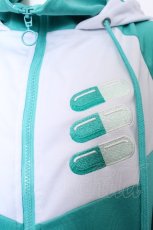 画像4: LISTEN FLAVOR / 猫耳カプセル袖メッシュジャージパーカー  ミントｘ白 S-26-09-27-013-PU-TO-HR-ZS (4)