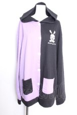 画像1: NieR Clothing / TWO-TONE カーディガン【うさぎ】  黒ｘ紫 S-26-09-27-018-PU-TO-HR-ZS (1)