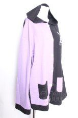 画像2: NieR Clothing / TWO-TONE カーディガン【うさぎ】  黒ｘ紫 S-26-09-27-018-PU-TO-HR-ZS (2)