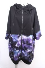 画像1: NieR Clothing / 転写ジップパーカー  黒ｘ紫 S-26-09-27-019-PU-BL-HR-ZS (1)
