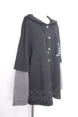 画像2: NieR Clothing / うさぎ刺 フード付カーディガン  黒 S-26-09-27-021-PU-TO-HR-ZS (2)