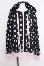 画像1: milklim / 刺繍ドットパーカー  黒 S-26-09-27-022-LO-CO-HR-ZS (1)