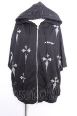 画像1: REFLEM / クロス総柄ラインストーンZIPフーディー/パーカー  黒 S-26-10-01-029-PU-TO-HR-ZS (1)