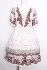 画像1: axes femme / 薔薇ｘドットプリントワンピース  キナリ S-26-10-01-034-AX-OP-HR-ZS (1)