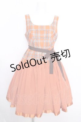 Preview of marmaladeタータンノースリーブワンピース  オレンジ