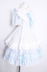 画像2: BABY,THE STARS SHINE BRIGHT / 絵本の中のTrump ALICEワンピース  サックスｘ白 S-26-10-01-040-BA-OP-AS-ZS (2)