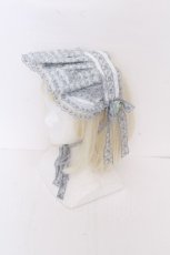 画像2: EXCENTRIQUE / レースボンネット  サックス S-26-10-01-001-EL-ZA-AS-ZS (2)