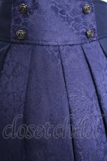 画像4: axes femme / ジャカード×プリーツスカート  紺 S-26-10-01-052-AX-SK-HR-ZS (4)