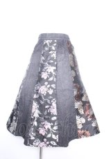 画像1: axes femme NOSTALGIE / ジャガード切替デニムスカート  グレー S-26-10-01-055-AX-SK-HR-ZS (1)