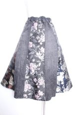 画像3: axes femme NOSTALGIE / ジャガード切替デニムスカート  グレー S-26-10-01-055-AX-SK-HR-ZS (3)