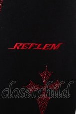 画像5: REFLEM / クロス総柄ラインストーンスウェットハーフパンツ  黒ｘ赤 S-26-10-01-060-PU-PA-HR-ZS (5)