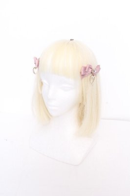 Preview of ビジューリボンヘアクリップ  ピンク