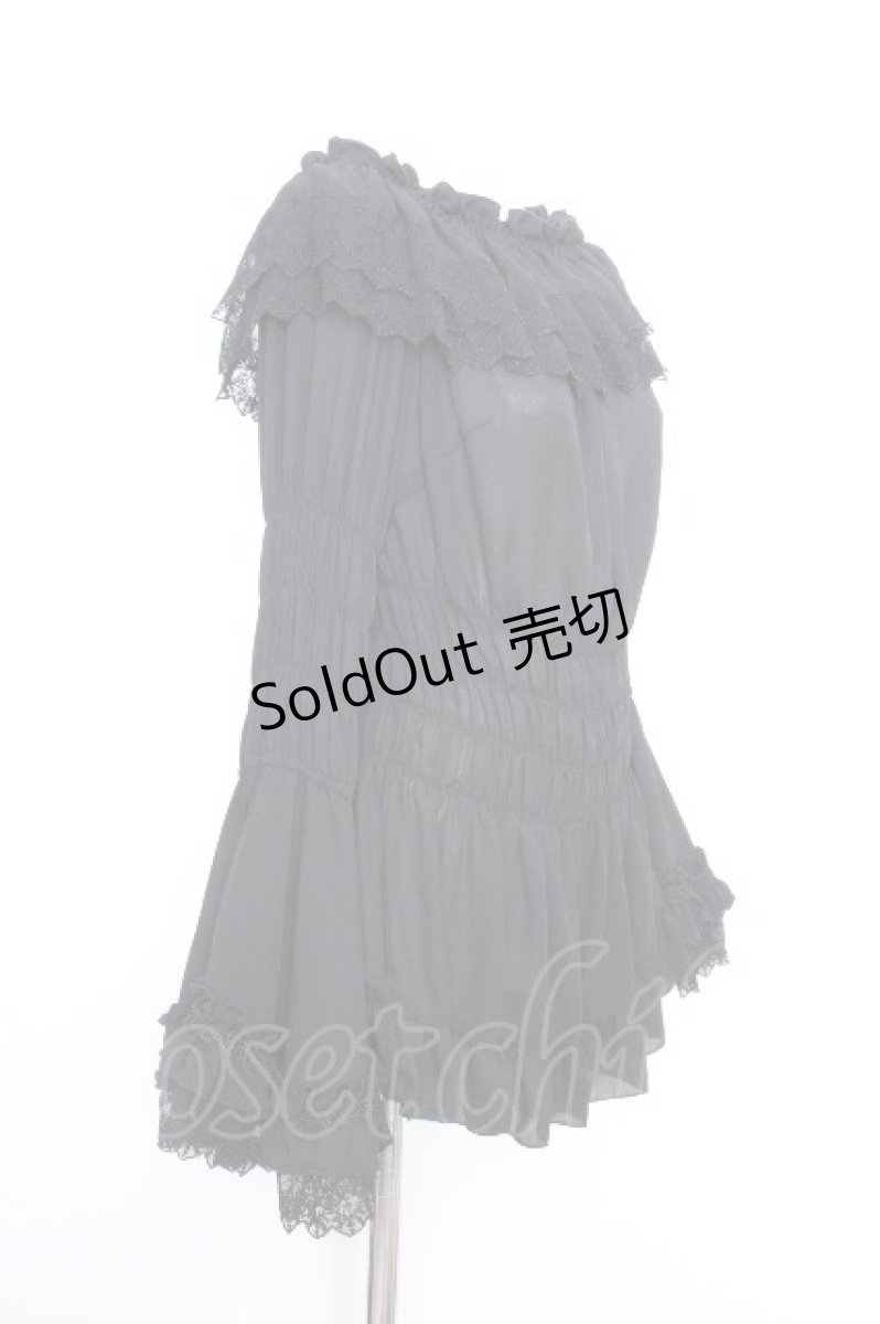 画像2: ATELIER PIERROT / 【プラスサイズ】Shirring princess sleeve blouse  黒 S-26-10-01-021-EL-BL-AS-ZS (2)