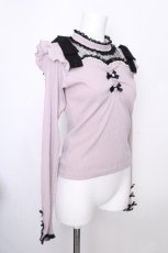 画像3: NOEMIE / キラキラリボンオープンショルダープチハイカットソー  ピンク S-26-10-04-030-LO-TO-HR-ZS (3)