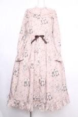 画像1: Melody BasKet / Vintage bearフロントボタンワンピース L ピンク S-26-10-04-039-LO-OP-HR-ZS (1)