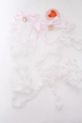 Preview of Sweetheart Dreamy Latte 靴下留め  白ｘピンク