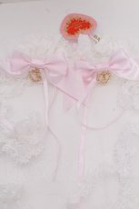画像2: BABY,THE STARS SHINE BRIGHT / Sweetheart Dreamy Latte 靴下留め  白ｘピンク S-26-10-04-006-BA-ZA-HR-ZS (2)