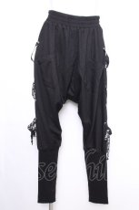 画像1: NieR Clothing / レースアップサルエルパンツ  黒 S-26-10-04-058-PU-PA-HR-ZS (1)