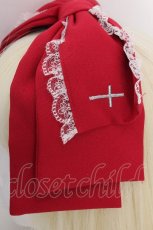 画像5: Jamieエーエヌケー / クロス刺繍リボンバレッタ  赤 S-26-10-04-009-LO-AC-HR-ZS (5)