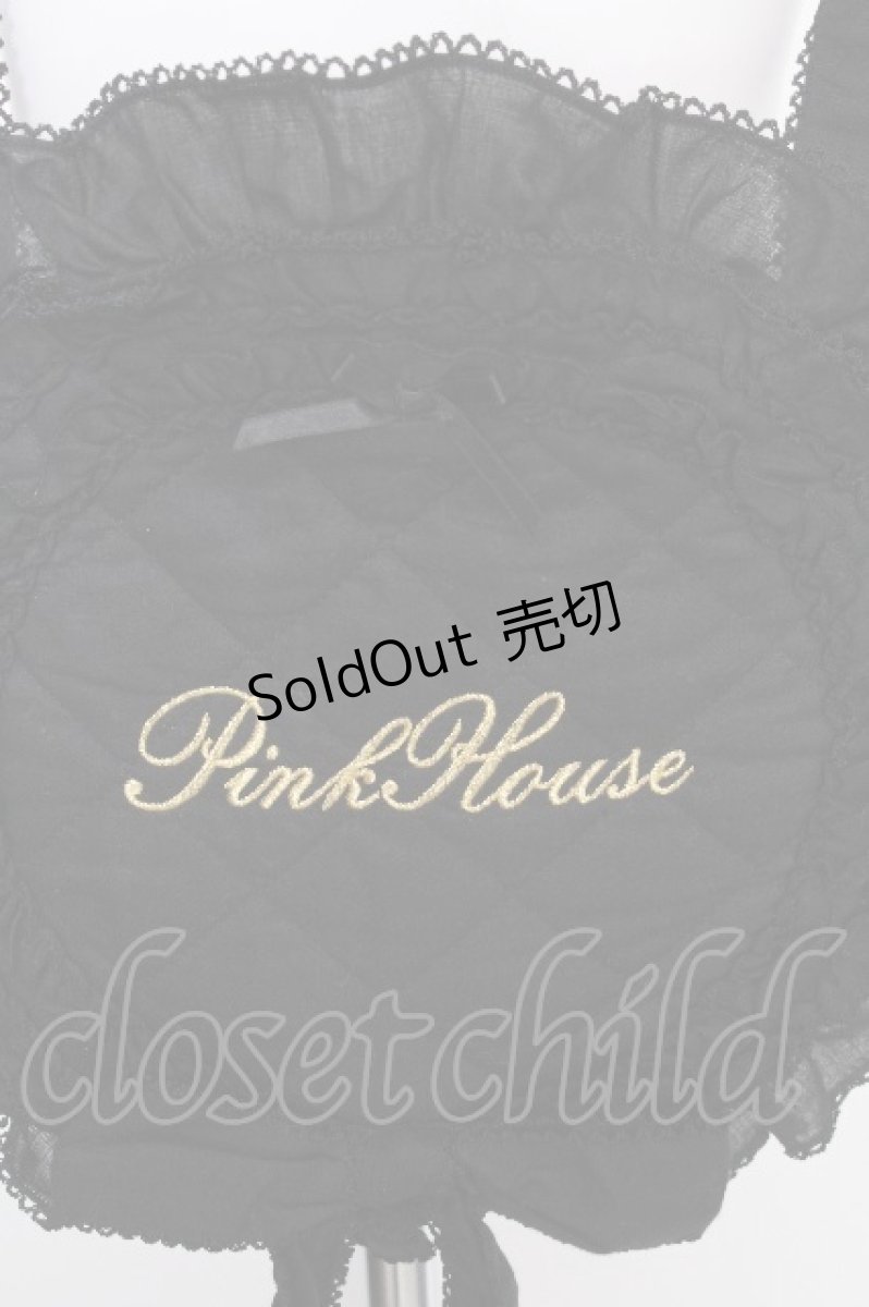 画像4: PINK HOUSE / ロゴ刺繍フリルポシェット  黒 S-26-10-04-020-LO-BG-HR-ZS (4)