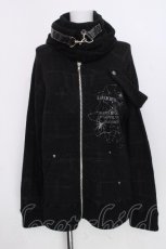 画像1: h.ANARCHY / プリントハイネックZIP長袖パーカー  黒 S-26-10-06-043-HN-TO-HR-ZS (1)
