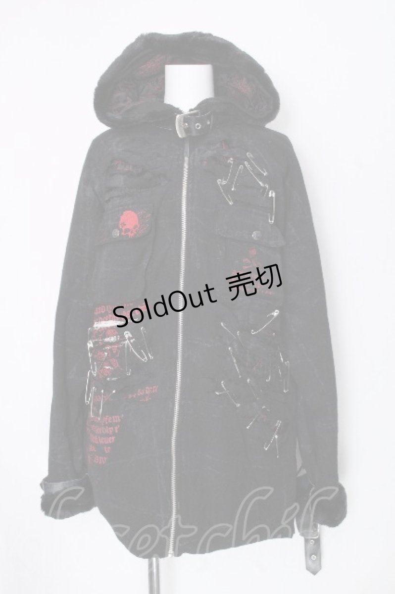画像1: h.ANARCHY / ファー付きダメージデザインコート  黒 S-26-10-06-044-HN-CO-HR-ZS (1)