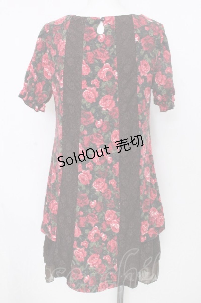 画像2: axes femme / レース衿付中花チュニック  チャ S-26-10-06-045-AX-TO-HR-ZS (2)