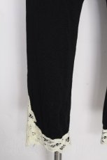 画像4: axes femme / 裾レースレギンスパンツ  黒 S-26-10-06-060-AX-PA-HR-ZS (4)