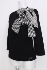 画像3: Jane Marple / リボンカットソー  黒 S-26-10-06-020-JM-TO-AS-ZS (3)