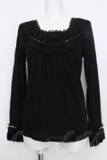 画像1: axes femme / 袖口ファーインナープルオーバー  黒 S-26-10-06-026-AX-TO-HR-ZS (1)